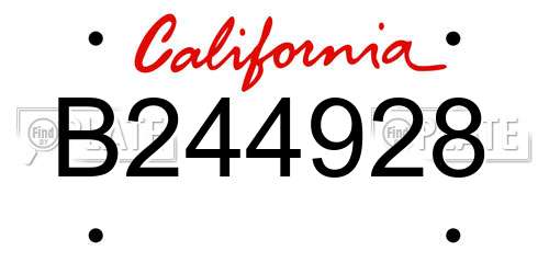 B244928 California License Plate