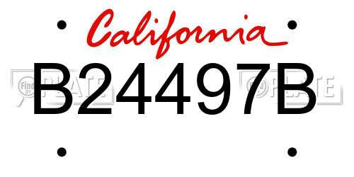 B24497B California License Plate