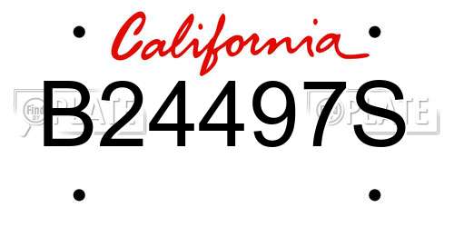 B24497S California License Plate