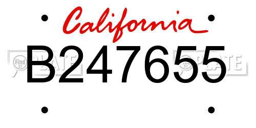 B247655 California License Plate