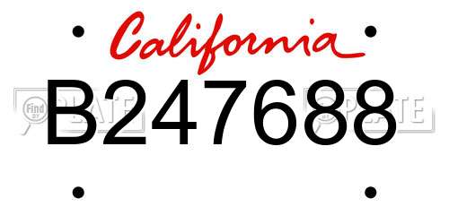 B247688 California License Plate
