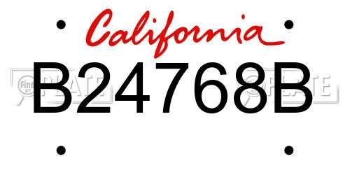 B24768B California License Plate