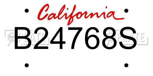 B24768S California License Plate