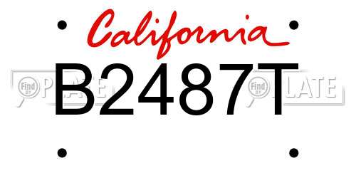 B2487T California License Plate