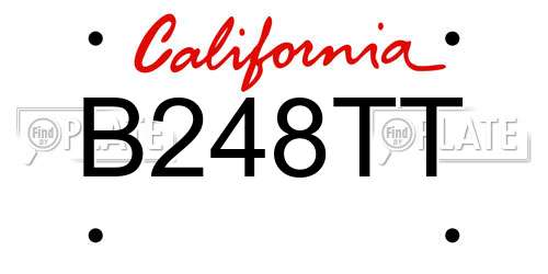 B248TT California License Plate