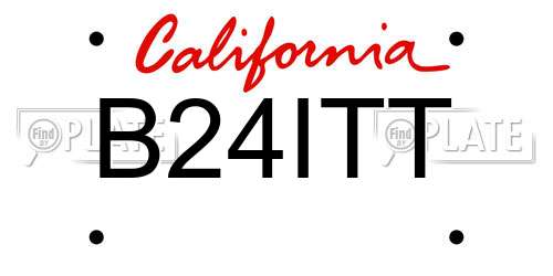 B24ITT California License Plate