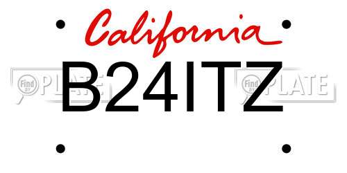 B24ITZ California License Plate