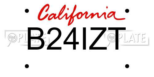 B24IZT California License Plate
