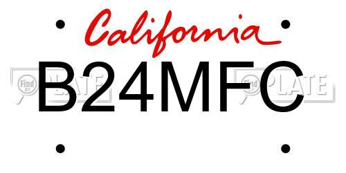 B24MFC California License Plate