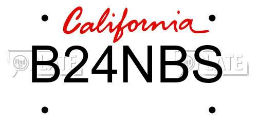 B24NBS California License Plate
