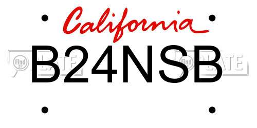B24NSB California License Plate