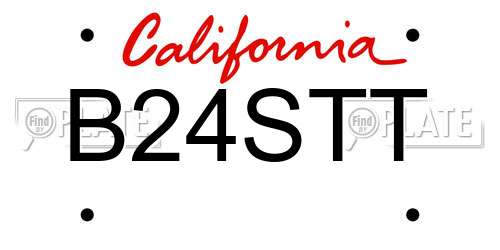 B24STT California License Plate