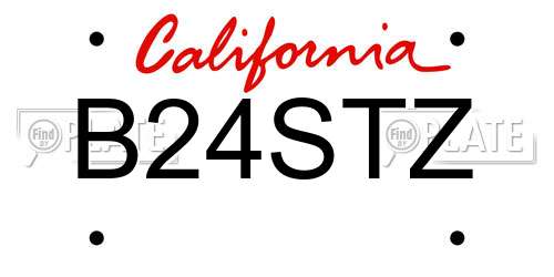 B24STZ California License Plate