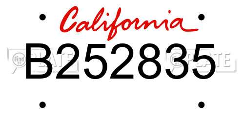 B252835 California License Plate