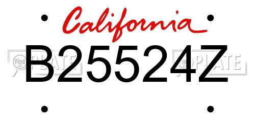 B25524Z California License Plate