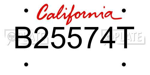 B25574T California License Plate