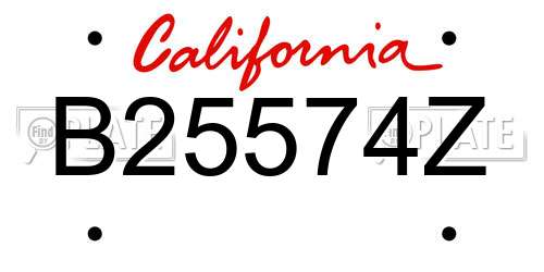 B25574Z California License Plate