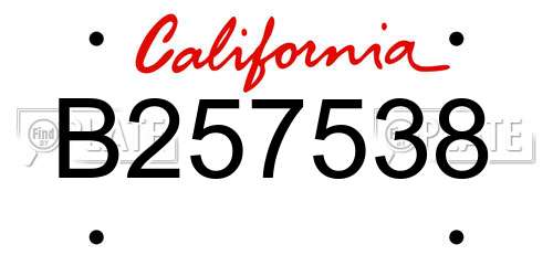 B257538 California License Plate