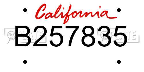 B257835 California License Plate