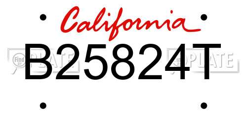 B25824T California License Plate