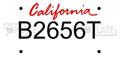 B2656T California License Plate