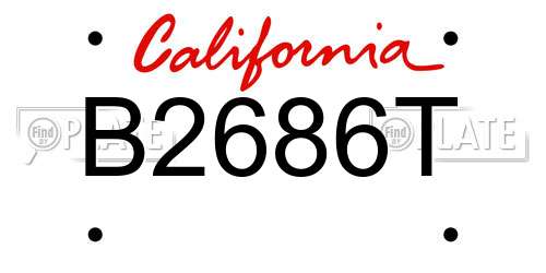 B2686T California License Plate