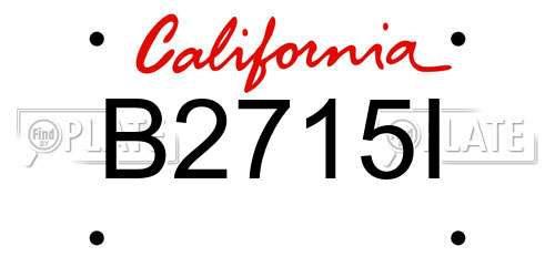 B2715I California License Plate