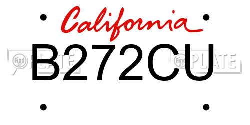 B272CU California License Plate