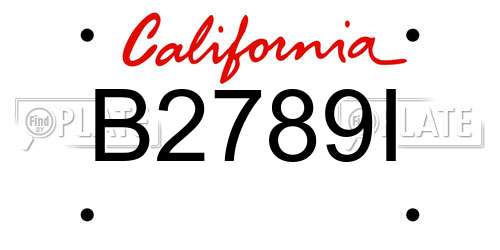 B2789I California License Plate