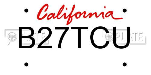B27TCU California License Plate