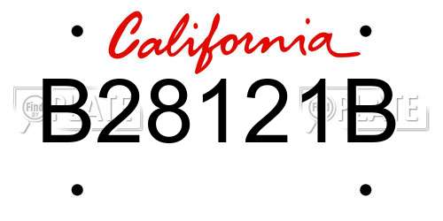 B28121B California License Plate