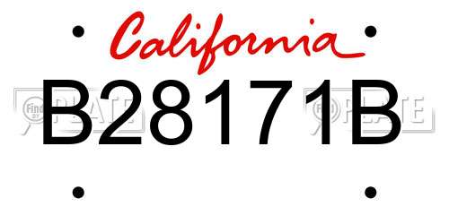 B28171B California License Plate