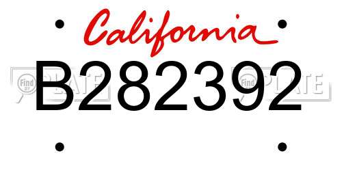 B282392 California License Plate