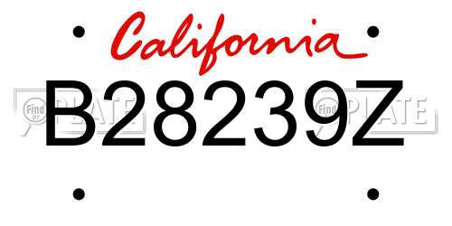 B28239Z California License Plate