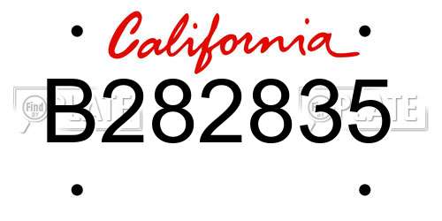 B282835 California License Plate