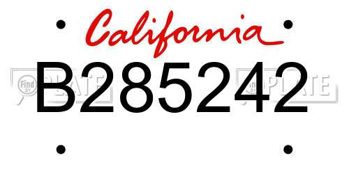 B285242 California License Plate