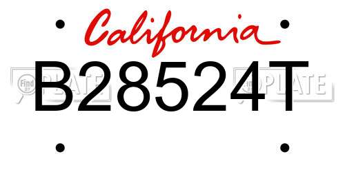 B28524T California License Plate