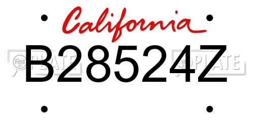 B28524Z California License Plate