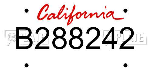 B288242 California License Plate