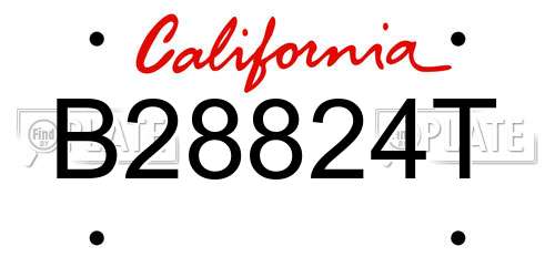 B28824T California License Plate