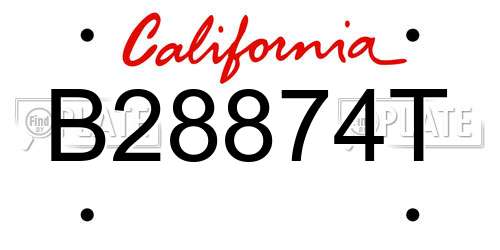 B28874T California License Plate
