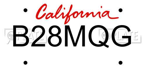 B28MQG California License Plate