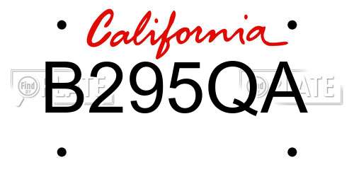 B295QA California License Plate