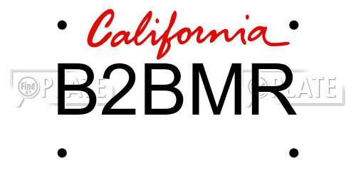B2BMR California License Plate