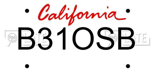 B31OSB California License Plate