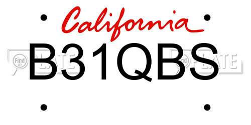 B31QBS California License Plate