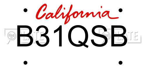 B31QSB California License Plate