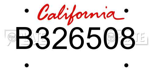 B326508 California License Plate
