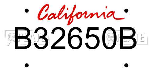 B32650B California License Plate