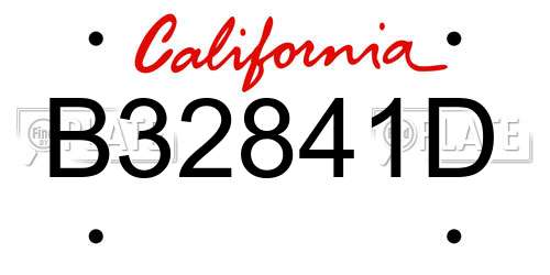 B32841D California License Plate